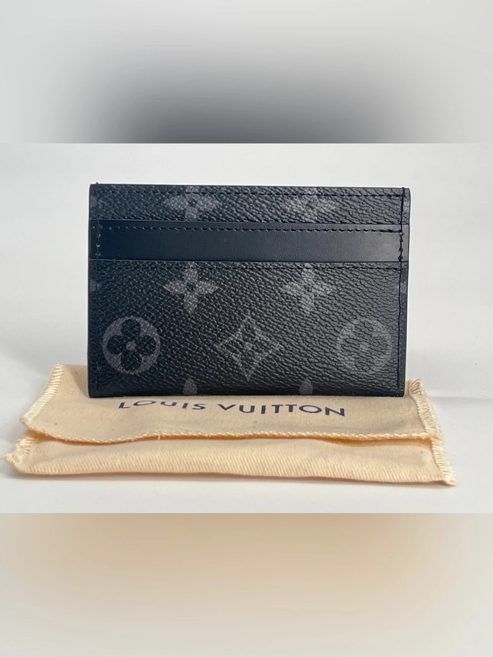 Louis Vuitton Double Black Monogram Canvas Card Holder
